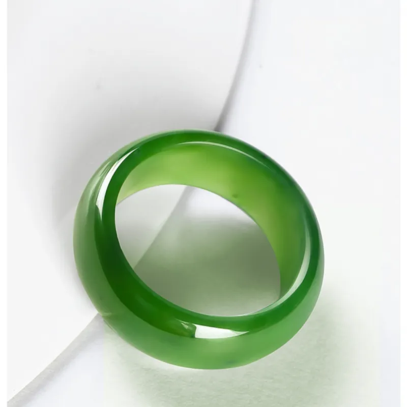 MY WORLD BEGINS AND ENDS WITH YOU Hetian Jade Rings Jasper Unisex-4