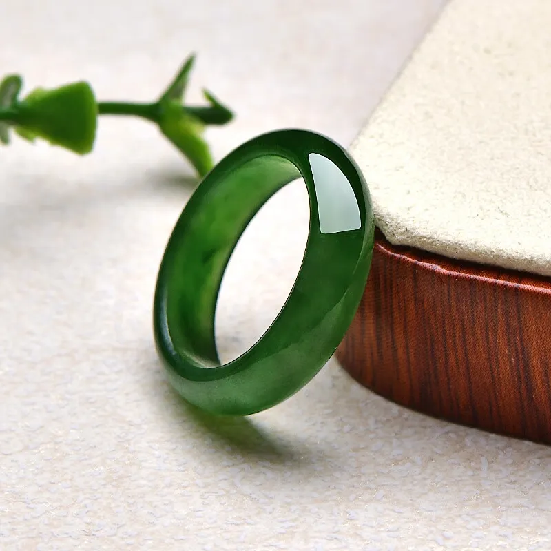 MY WORLD BEGINS AND ENDS WITH YOU Hetian Jade Rings Jasper Unisex-3