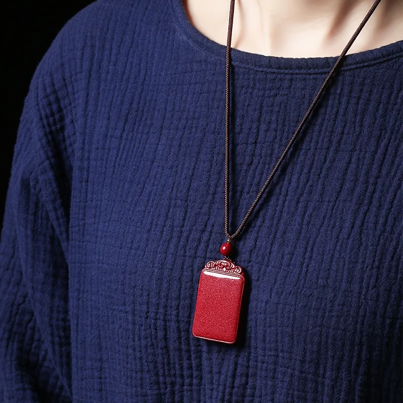 MY WORLD BEGINS AND ENDS WITH YOU Cinnabar Necklaces Unisex-4