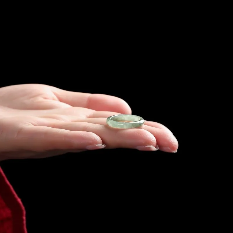 MY WORLD BEGINS AND ENDS WITH YOU Glutinous Jade Jadeite Rings Unisex-4