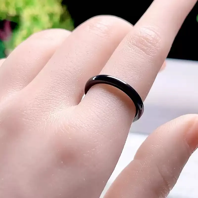 MY WORLD BEGINS AND ENDS WITH YOU Glutinous Jade Jadeite Rings Unisex-1