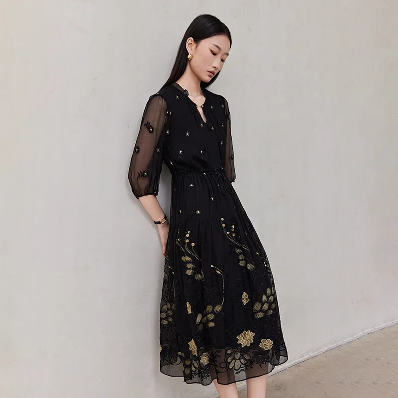 Kele Coco Short Sleeved Dress Women's Black-5