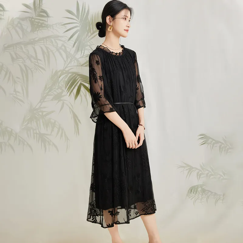 Kele Coco Short Sleeved Dress Women's Black-5