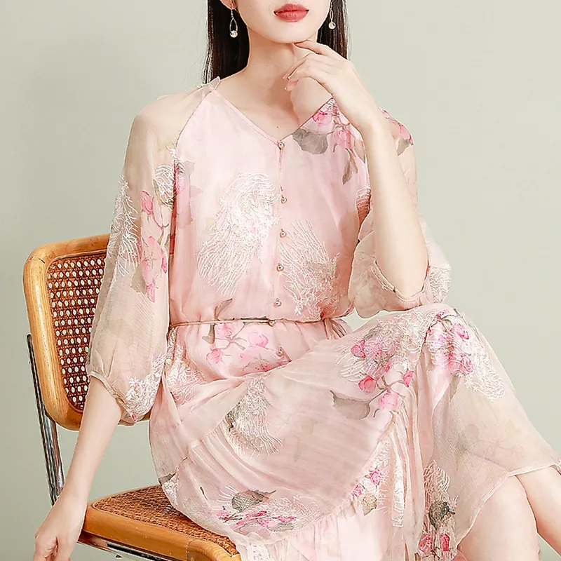 Kele Coco Short Sleeved Dress Women's Pink-4