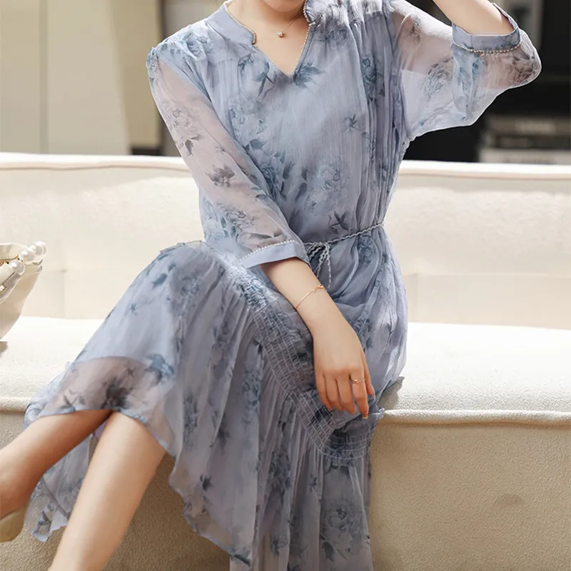 Kele Coco Short Sleeved Dress Women's Haze Blue-2
