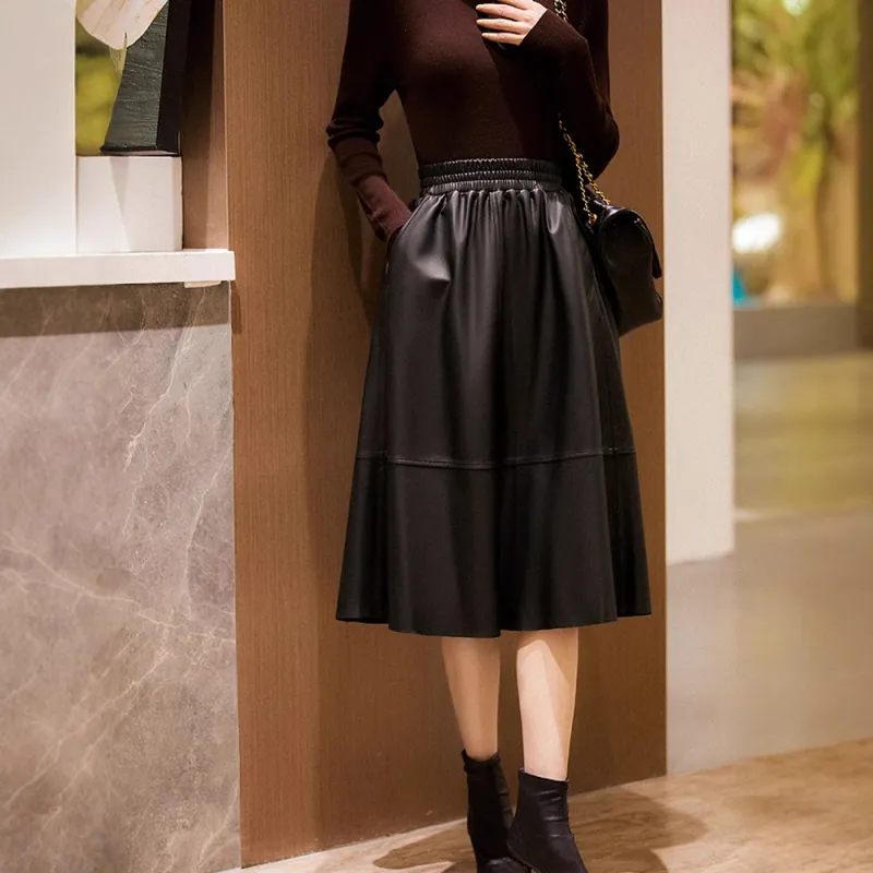 Kele Coco Leather Long Skirt Women's-1