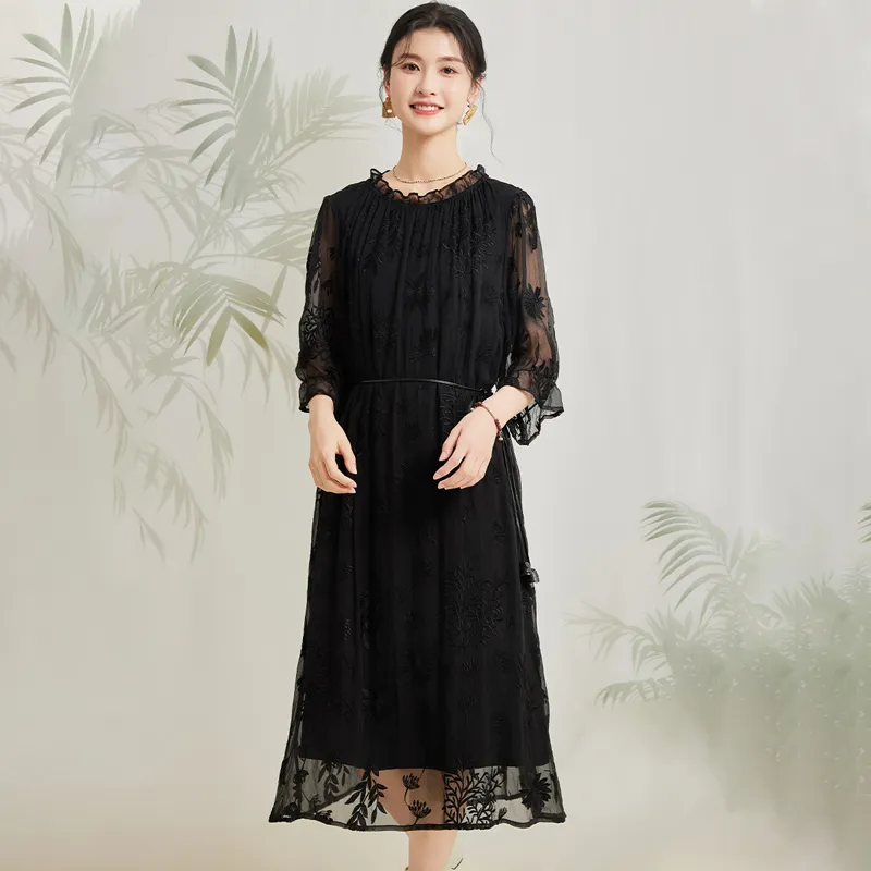 Kele Coco Short Sleeved Dress Women's Black-4