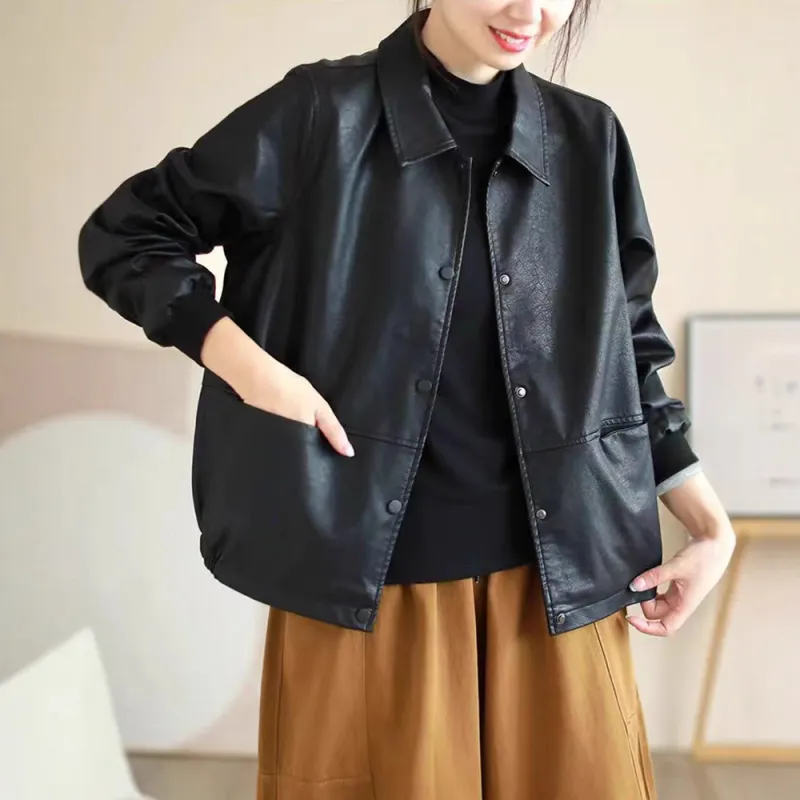 Kele Coco Leather Jacket Women's Black-4
