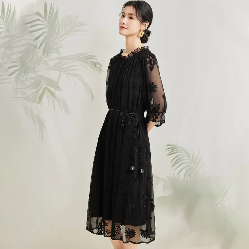 Kele Coco Short Sleeved Dress Women's Black-3