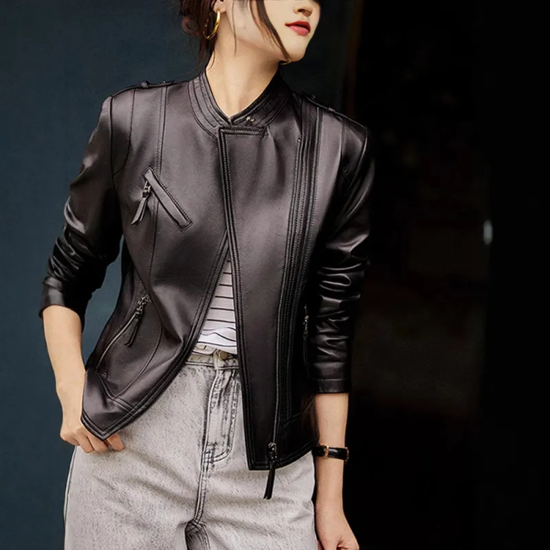 Kele Coco Leather Jacket Women's Black-5