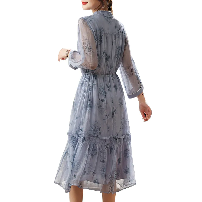 Kele Coco Short Sleeved Dress Women's Haze Blue-1