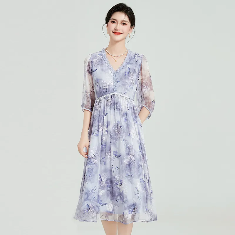 Kele Coco Short Sleeved Dress Women's Purple-2
