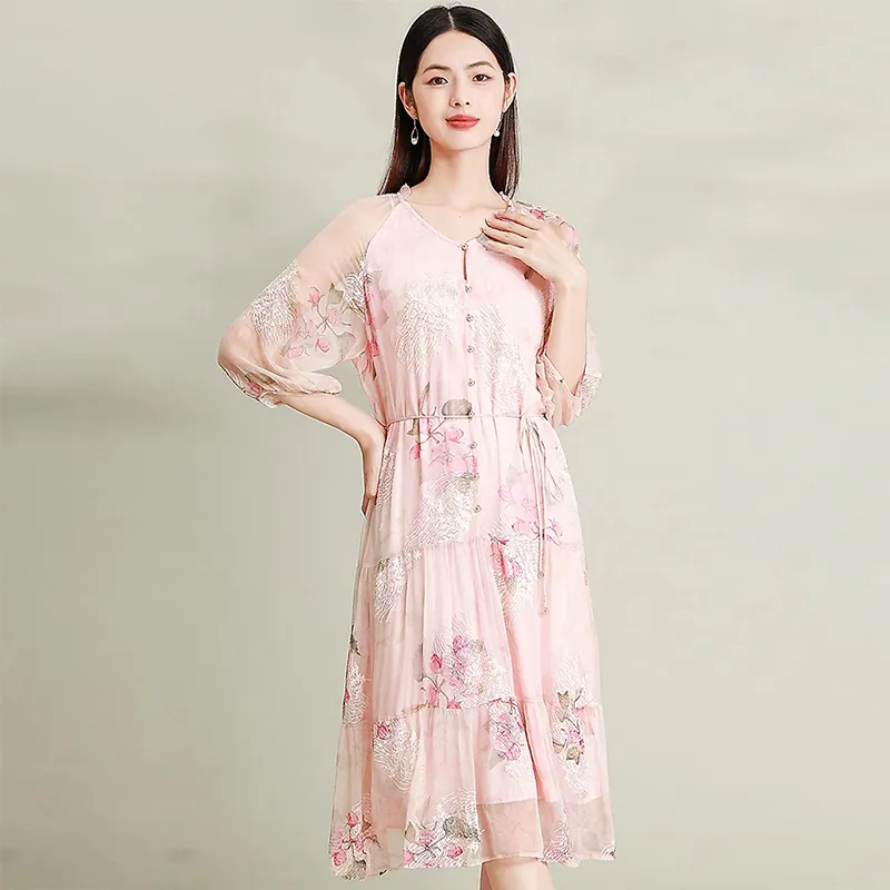 Kele Coco Short Sleeved Dress Women's Pink-6