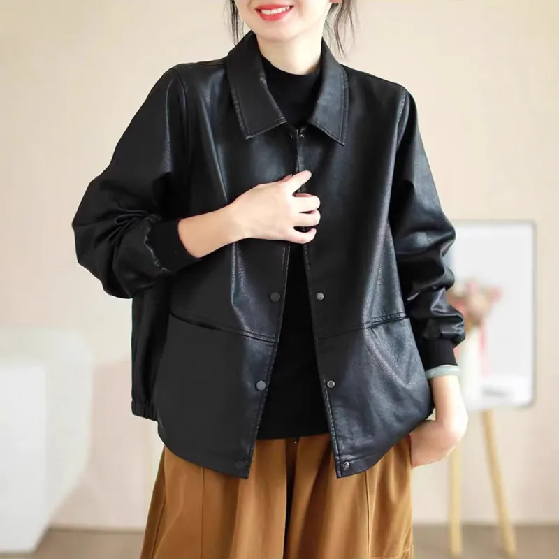Kele Coco Leather Jacket Women's Black-6