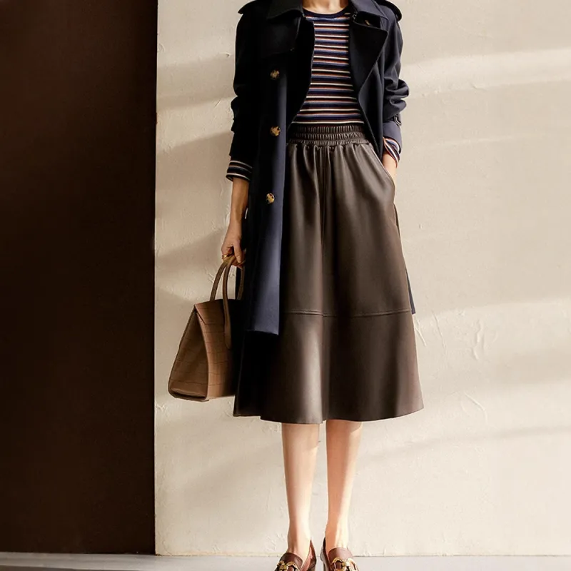 Kele Coco Leather Long Skirt Women's-7