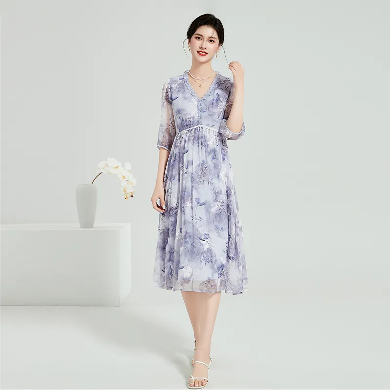 Kele Coco Short Sleeved Dress Women's Purple-3