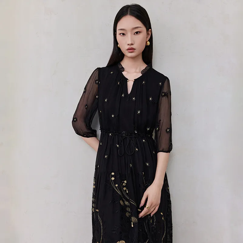 Kele Coco Short Sleeved Dress Women's Black-4