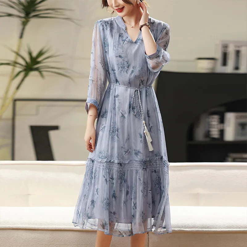 Kele Coco Short Sleeved Dress Women's Haze Blue-3