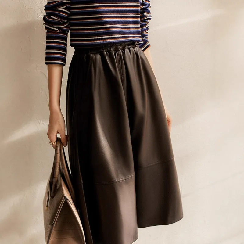 Kele Coco Leather Long Skirt Women's-8