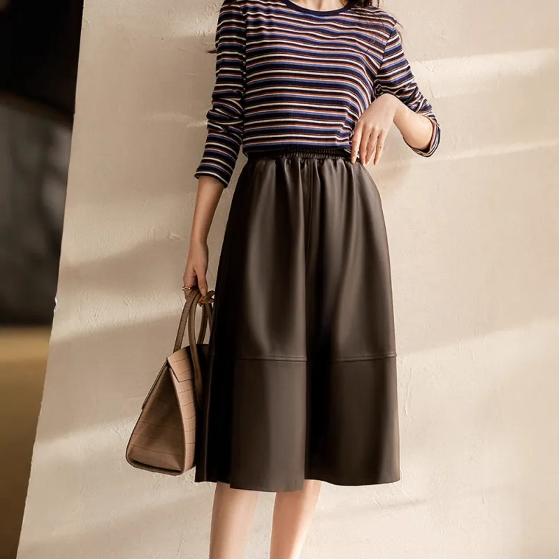Kele Coco Leather Long Skirt Women's-6