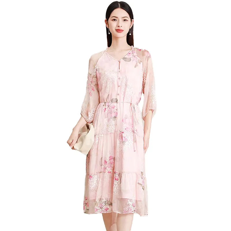 Kele Coco Short Sleeved Dress Women's Pink-1