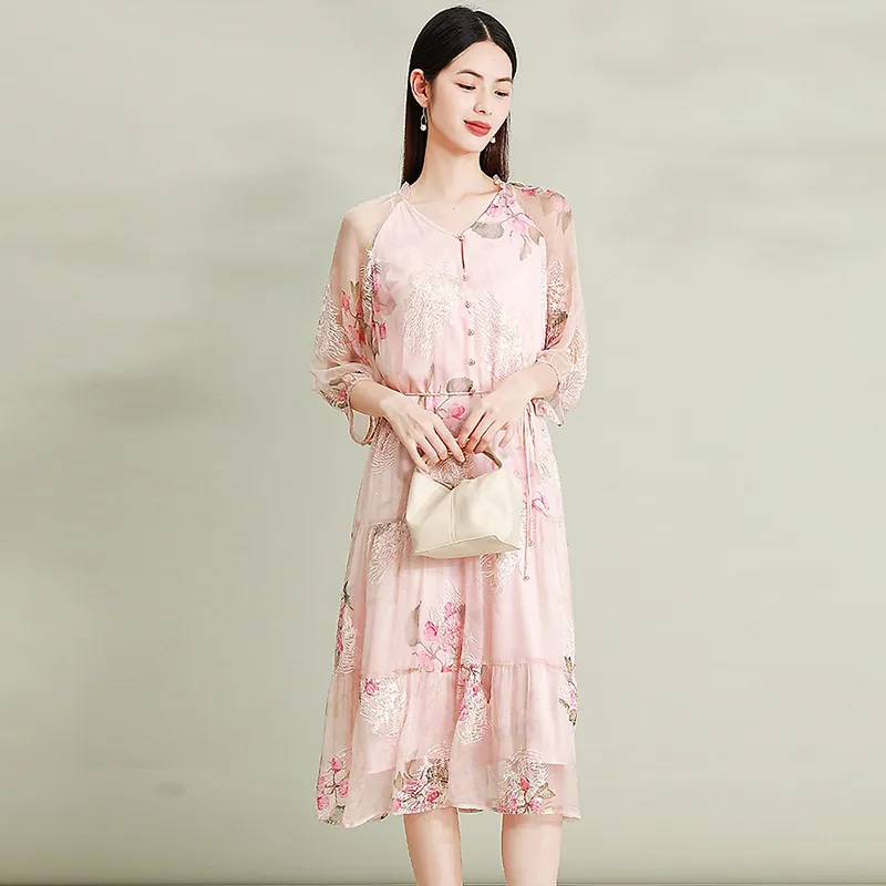 Kele Coco Short Sleeved Dress Women's Pink-5