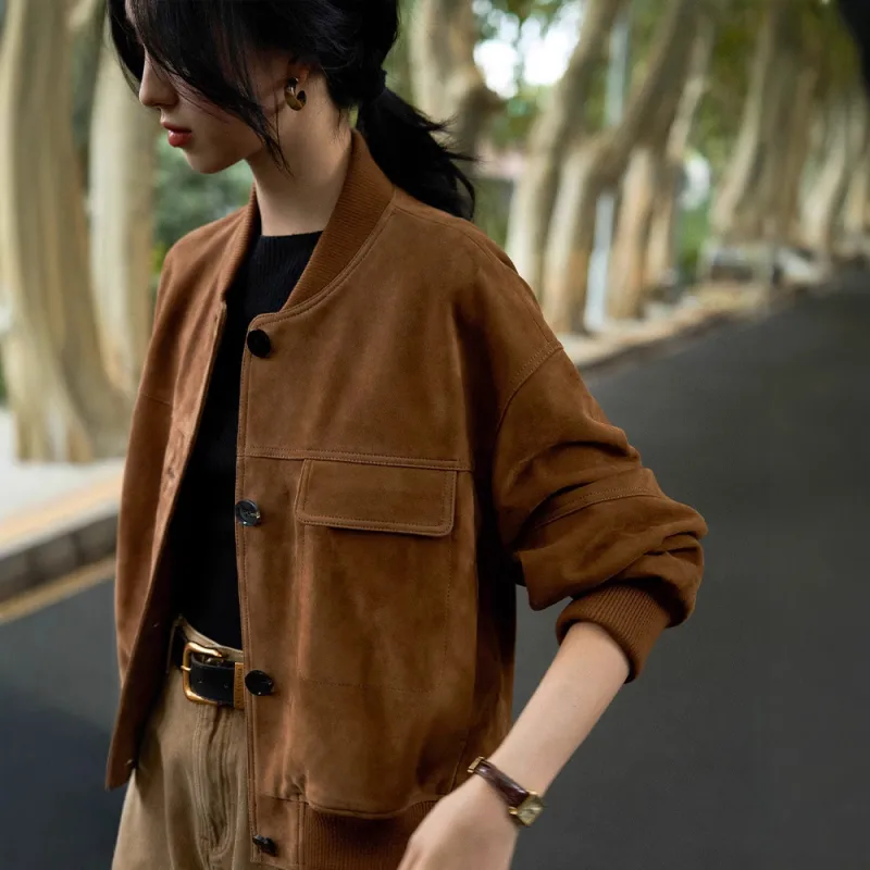 Kele Coco Leather Jacket Women's Sweet Brown-6