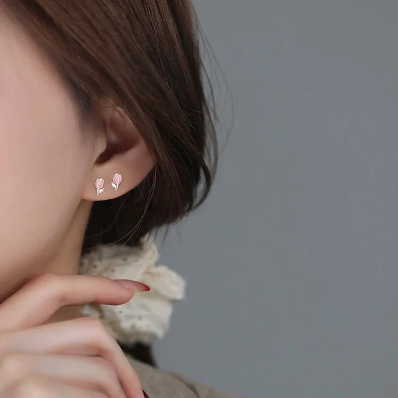 SECU 999 Fine Silver Stud Earrings Women's-1