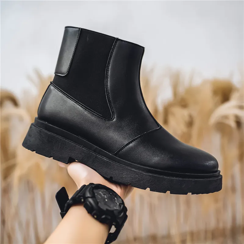 GAISIMA Short Chelsea Boots Men's Black-4
