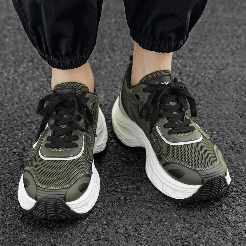 GAISIMA Breathable Height Increasing Low Top Chunky Sneakers Men's-2