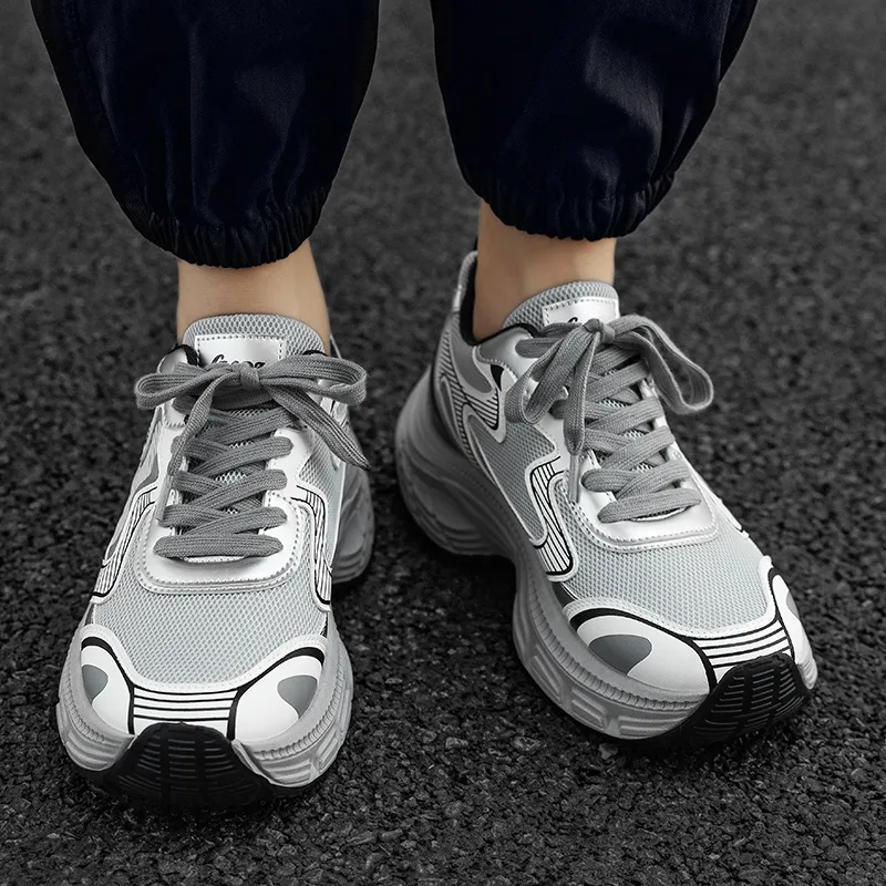 GAISIMA Breathable Height Increasing Low Top Chunky Sneakers Men's-5