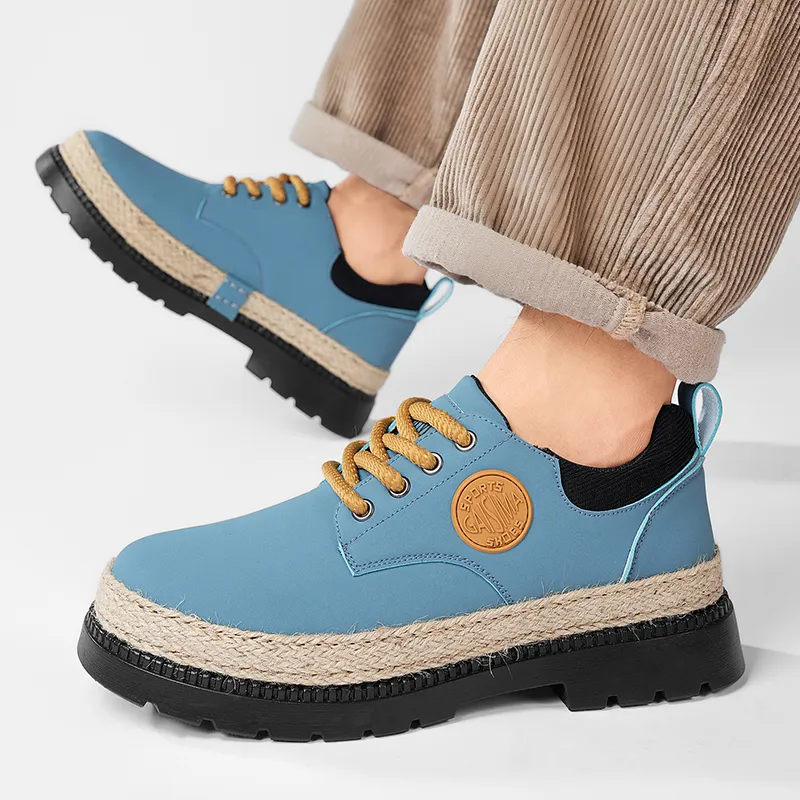 GAISIMA Casual Shoes Men Low Top Blue/Beige Yellow-2