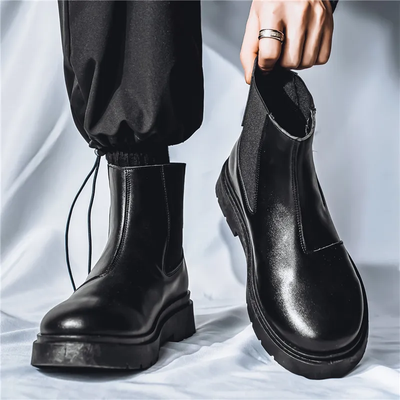 GAISIMA Short Chelsea Boots Men's Black-2