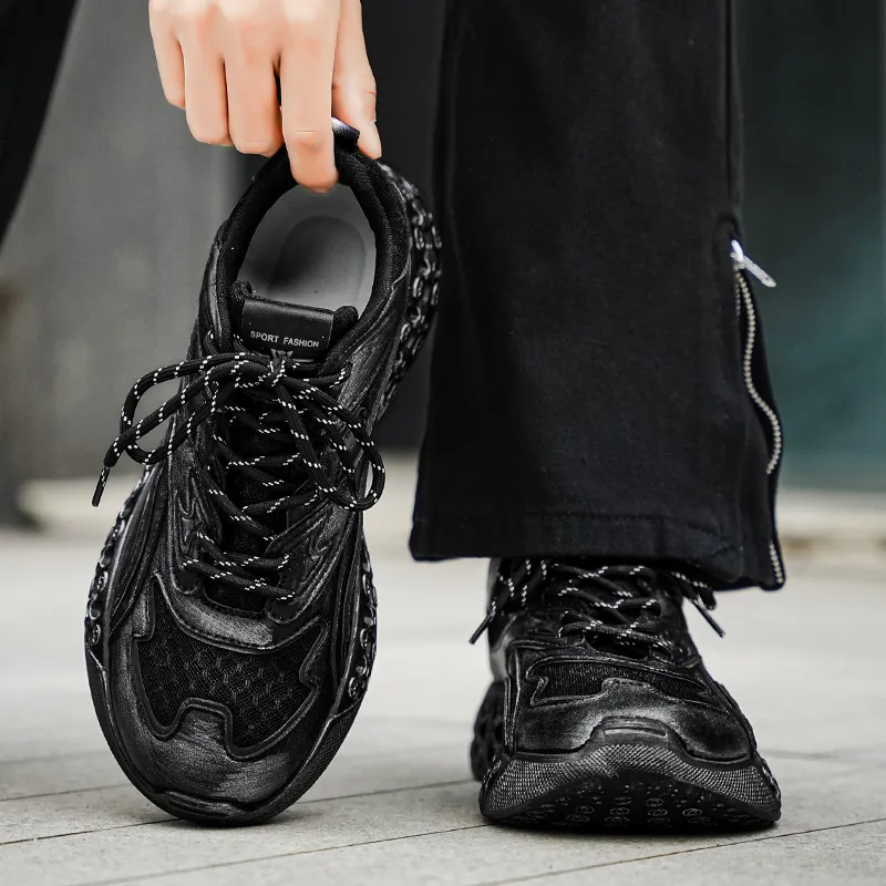 GAISIMA Slip Resistant Low Top Chunky Sneakers Men's-3