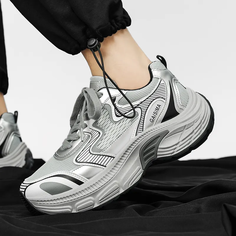 GAISIMA Breathable Height Increasing Low Top Chunky Sneakers Men's-4