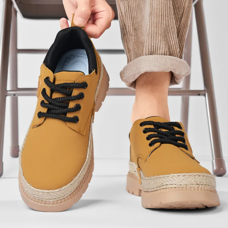 GAISIMA Casual Shoes Men Low Top Blue/Beige Yellow-4