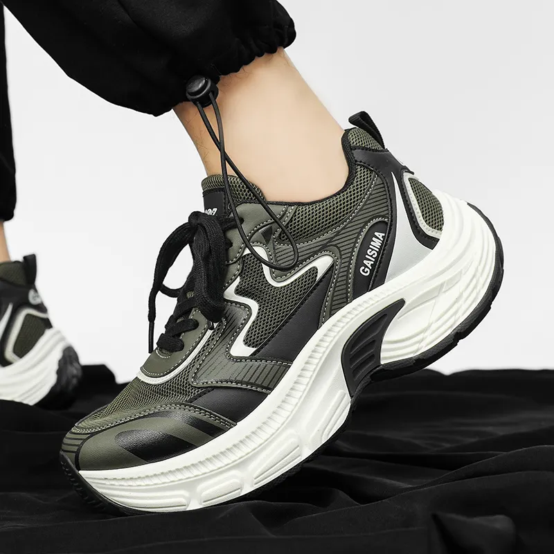 GAISIMA Breathable Height Increasing Low Top Chunky Sneakers Men's-1