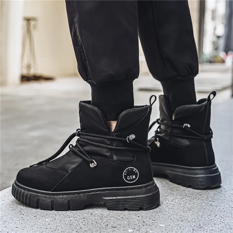 GAISIMA Knee High Martin Boot Men's Black-4