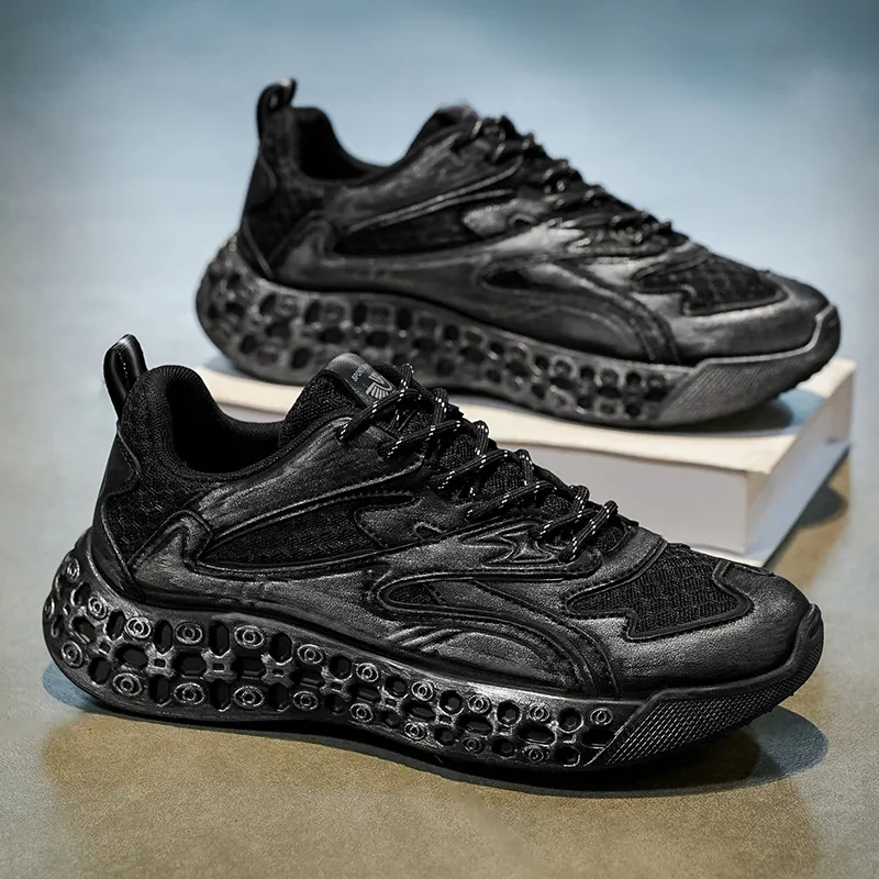 GAISIMA Slip Resistant Low Top Chunky Sneakers Men's-2