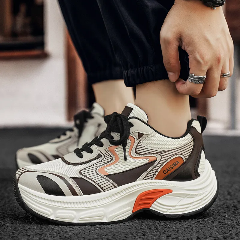GAISIMA Breathable Height Increasing Low Top Chunky Sneakers Men's-11