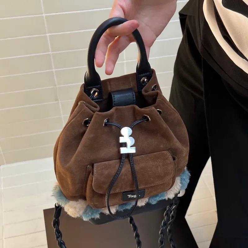 Tagi. Cow Leather Backpack Mini Women's Denim Sand Dune-1