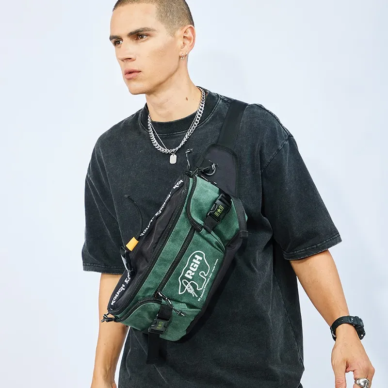 Rough Enough Canvas Bag Sling Bag Medium Size Unisex Army Green-3