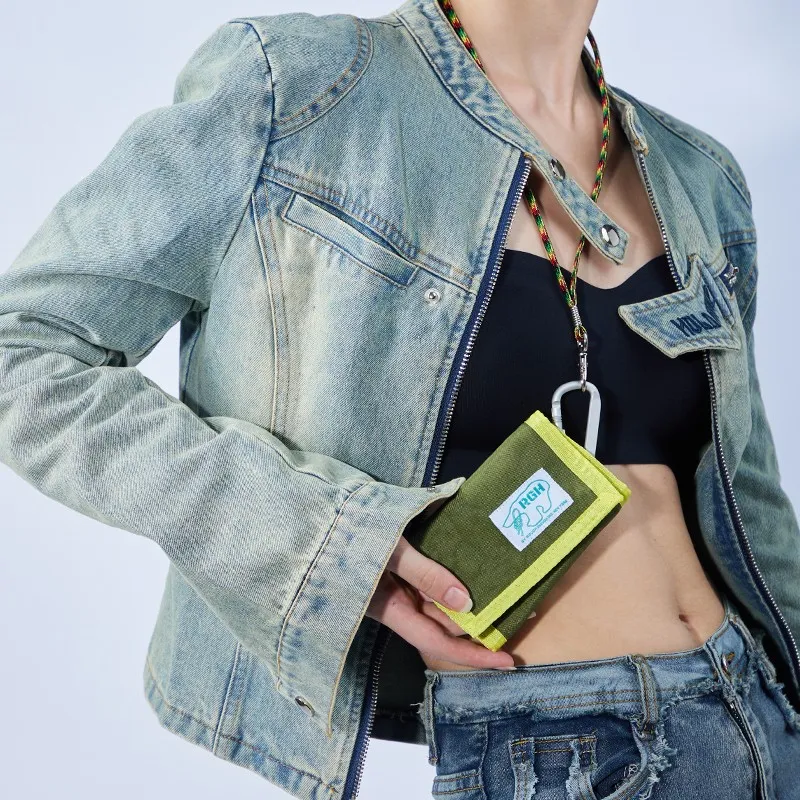 Rough Enough Canvas Wallet Medium Size Unisex Avocado Green-5