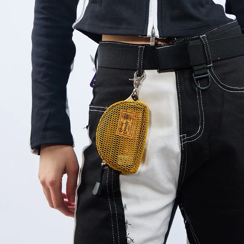 Rough Enough PVC Hanging Bag Storage Card Holder Coin Purse Small Size Unisex Yellow-3