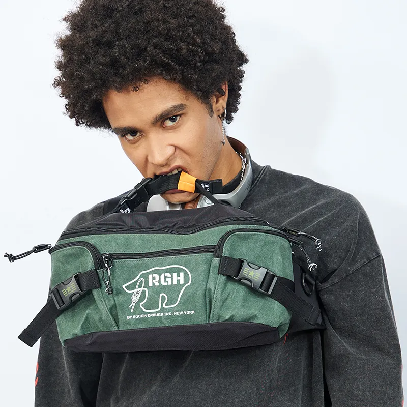 Rough Enough Canvas Bag Sling Bag Medium Size Unisex Army Green-1