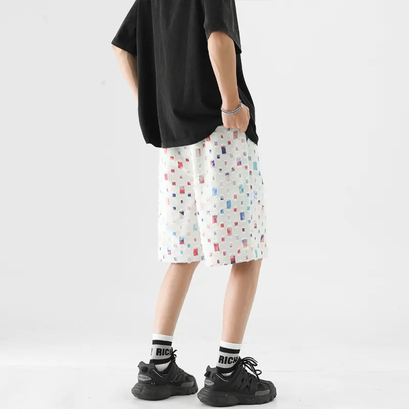 PAINT STAIN Casual Shorts Unisex-4