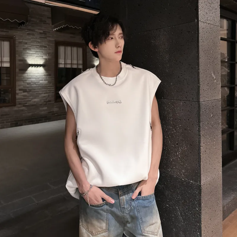 TESTUNG Fashion Versatile Sleeveless Sports Shirt Unisex-16