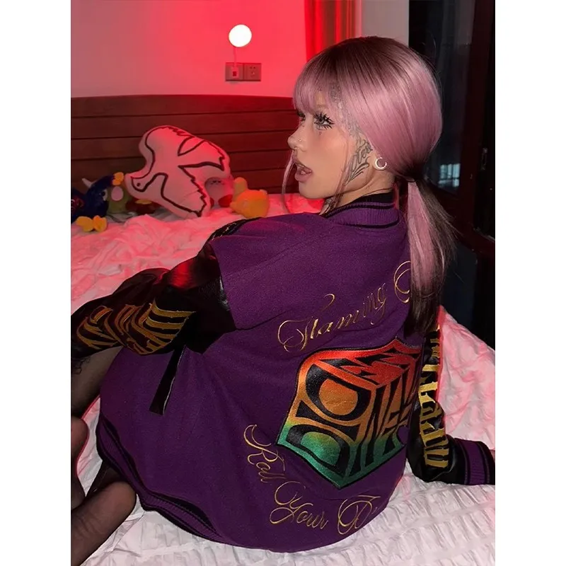 SZSX Baseball Jacket Unisex Purple-3