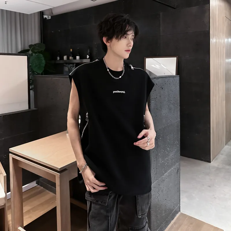 TESTUNG Fashion Versatile Sleeveless Sports Shirt Unisex-5
