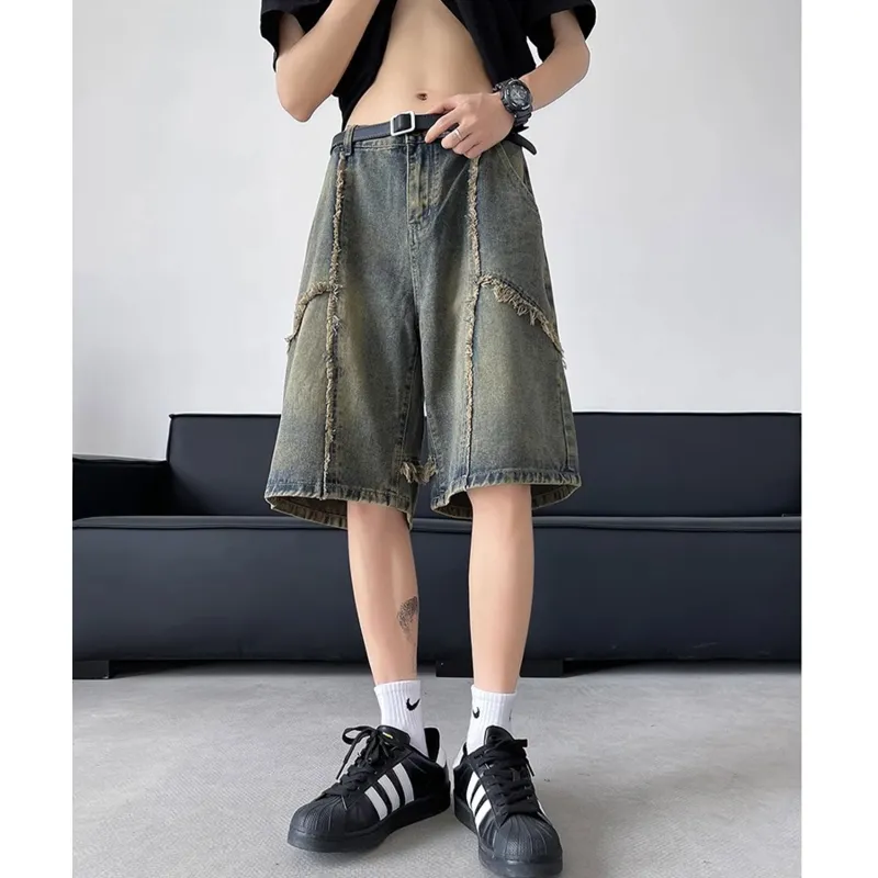SZSX Denim Shorts Unisex Vintage Blue-2
